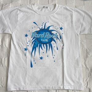 Hard Rock Cafe Kids T-Shirt in White with Blue Graphic